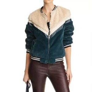 Apparis Florence Faux Fur Bomber Coat Jacket Classy Mid Length Luxury Womens Med